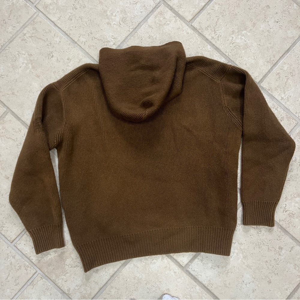 Frame Cashmere Brown Hooded Knit Sweater - Picture 5 of 5